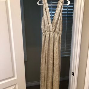 Long cocktail champagne dress
